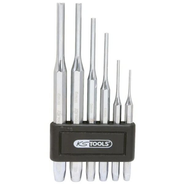 Jeu de 6 Chasses Goupilles Chromées - 2 à 8 mm KS Tools - 156.0150