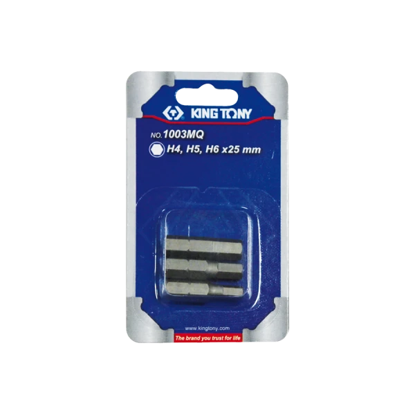 Jeu D'Embouts De Vissage 1/4" 6Pans (H4,H5,H6) - 3 Pièces King Tony - 1003MQ