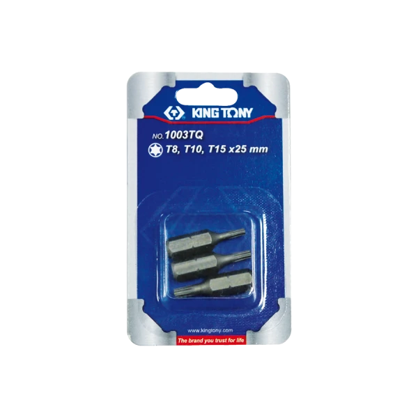 Jeu D'Embouts De Vissage 1/4" Torx® (T8,T10,T15) - 3 Pièces King Tony - 1003TQ