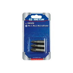 Jeu D'Embouts De Vissage 1/4"  Pozidriv® (N°1,2,3) - 3 Pièces King Tony - 1003ZQ