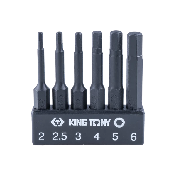 Jeu D'Embouts Renforcés 1/4" 6 Pans - 6 Pièces King Tony - 1004A6HQ