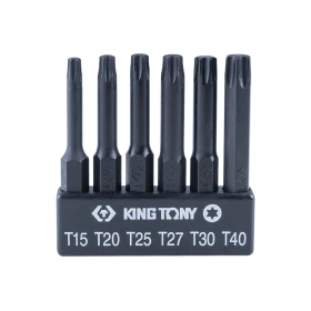 Jeu D'Embouts Renforcés 1/4" Torx - 6 Pièces L:150Mm King Tony - 1004D6TQ