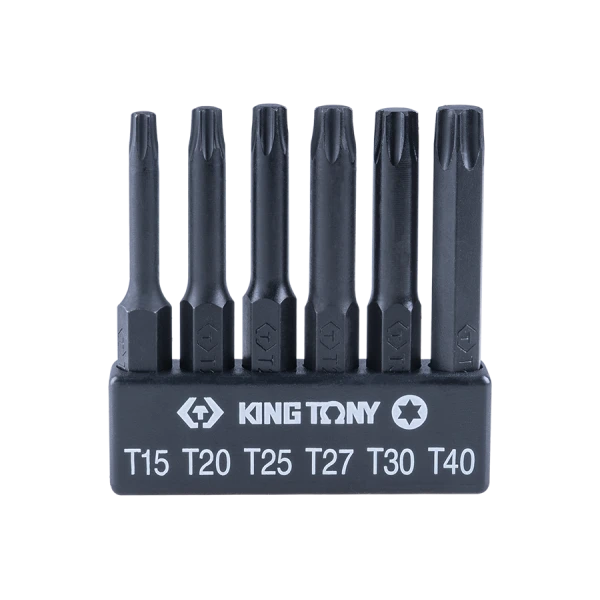 Jeu D'Embouts Renforcés 1/4" Torx - 6 Pièces L:150Mm King Tony - 1004D6TQ