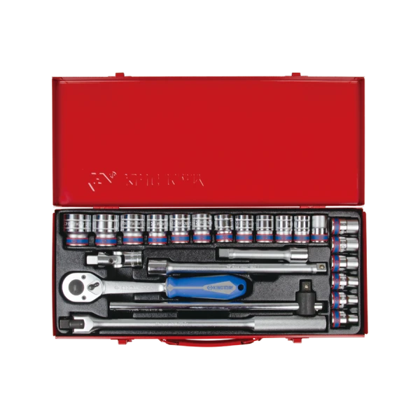 Coffret De Douilles 1/2" 24 Pièces Cliquet 32 Dents King Tony - 4026MR03