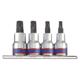 Jeu De 4 Douilles 1/2" Spline Courte M6-M8-M10-M12 King Tony - 4126PR