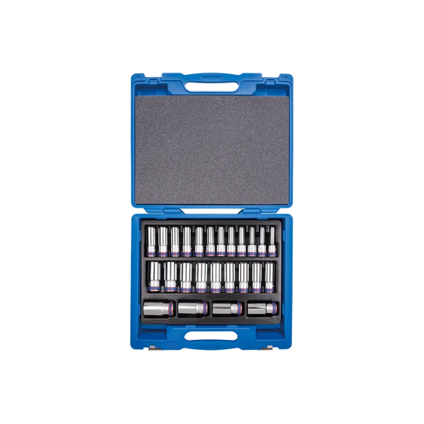 Coffret De Douilles Longues 1/2" 6 Pans Métriques - 25 Pièces King Tony - 4335MR01