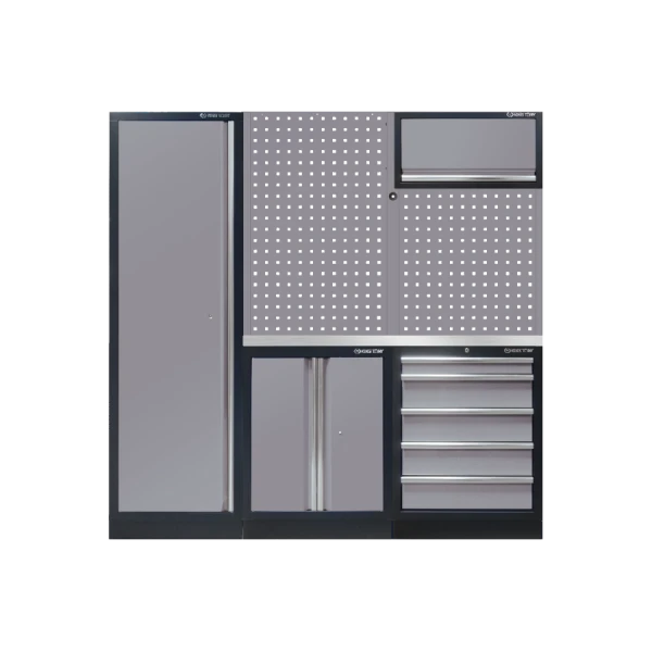 Demi Mobilier D'Atelier Option Gauche - Gris "Plan De Travail Inox" King Tony - 87D11AKGLS