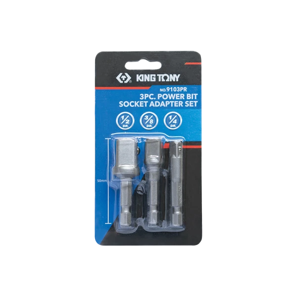 Jeu De 3 Adaptateurs Pour Douilles 1/4" 1/2" 3/8" King Tony - 9103PR