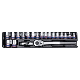 Module Douilles 1/2" 6 Pans - 20 Pièces King Tony - 94319MR02