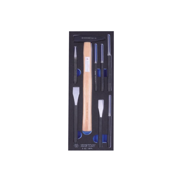 Module De Chasse-Goupilles, Burins Et Marteau - 8 Pièces King Tony - 990118PRV