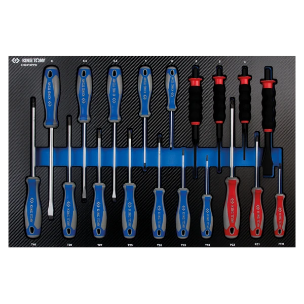 Module Mousse + Pp 19Pcs Tournevis Et Outils De Frappe King Tony - 990319PRE