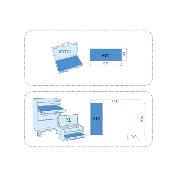 Module Mousse + Pp  11 Pièces Douilles 1/2" Pour Jantes King Tony - 94401MPE