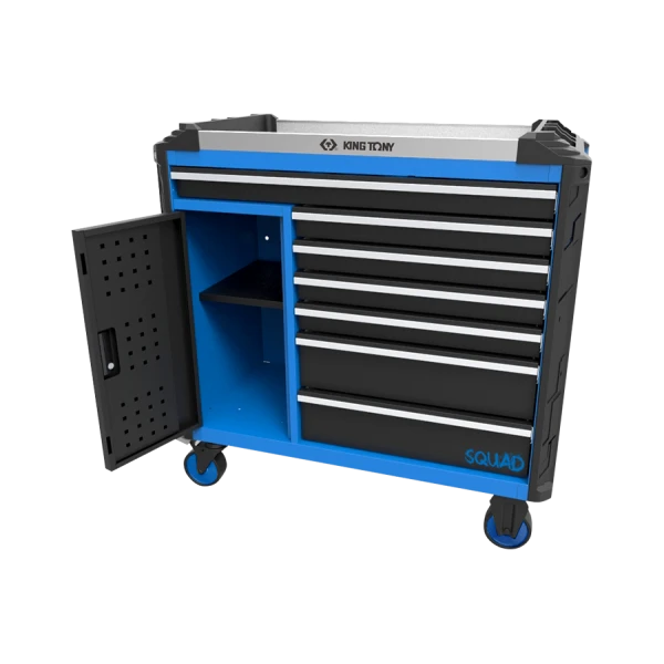 Servante D'Atelier Xl 7 Tiroirs + 1 Porte Avec Étagère King Tony - 87SQ327BABK