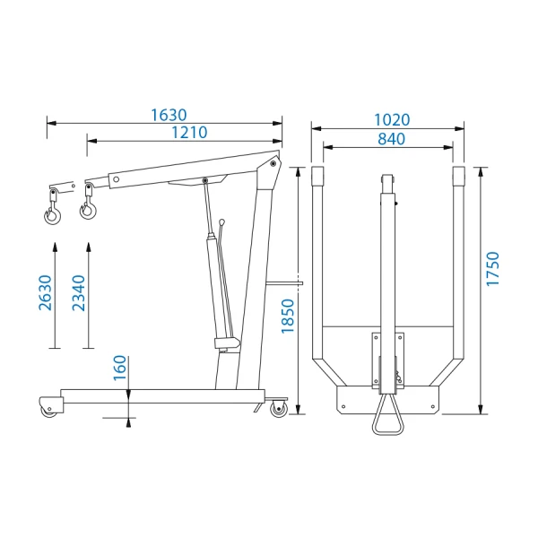 Grue D'Atelier Hydraulique Pour Les Garages Etc 2T King Tony - 9HYGR20