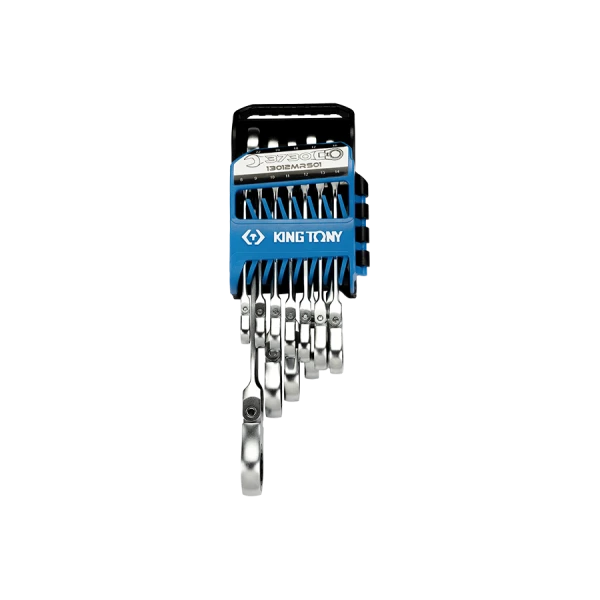 Jeu De 12 Clés Mixtes À Cliquet À Tête Articulée En Étui 8-22Mm King Tony - 13012MRS01