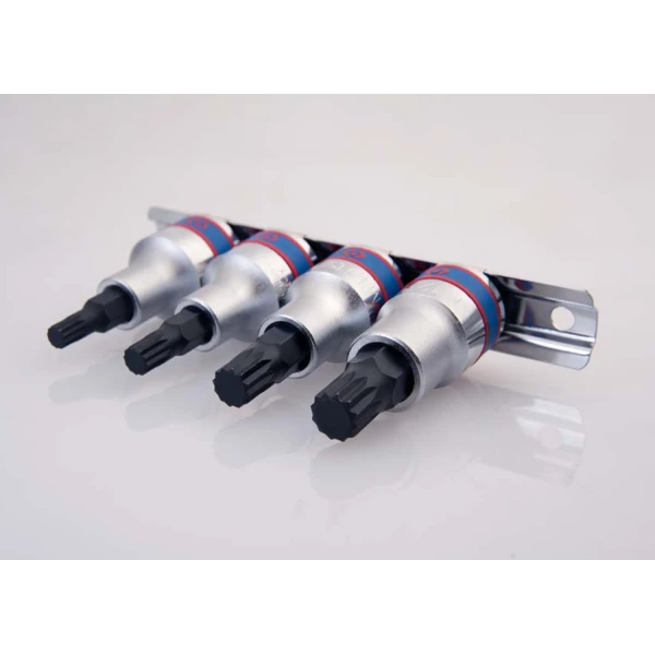Jeu De 4 Douilles 1/2" Spline Courte M6-M8-M10-M12 King Tony - 4126PR