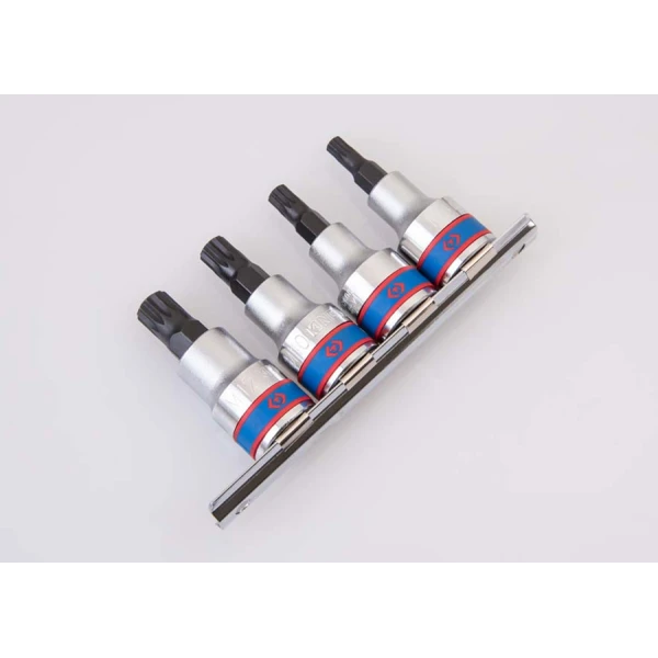 Jeu De 4 Douilles 1/2" Spline Courte M6-M8-M10-M12 King Tony - 4126PR
