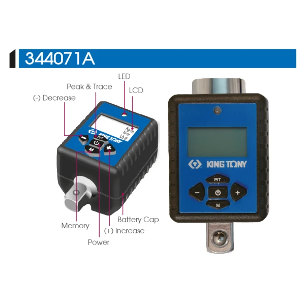 Adaptateur De Couple Electronique 1/2" 40-200Nm King Tony - 344071A