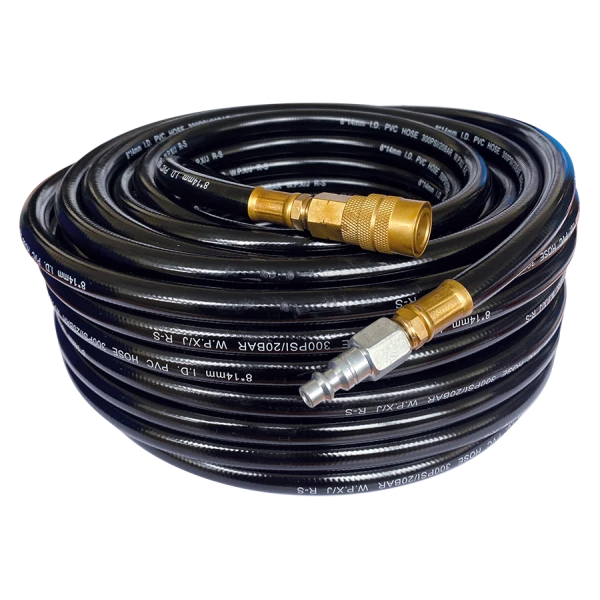 Tuyau À Air Comprimé Pvc 1/4" Ø8*14Mm Longueur 25M Avec Raccords M7 - SD26125A