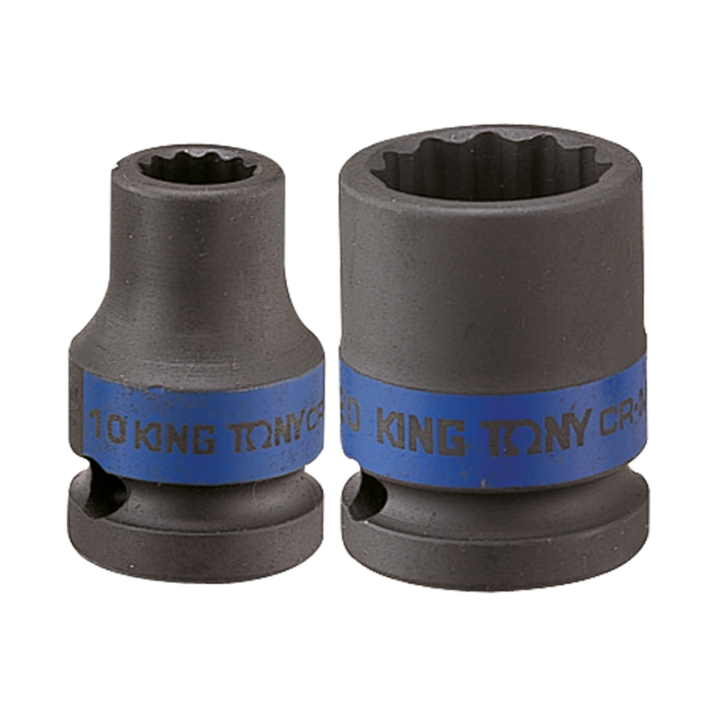 KING TONY Douille à Chocs 1/2" Longue 36 Mm – Acier Chrome-Molybdène, 6 Pans, Finition Phosphate
