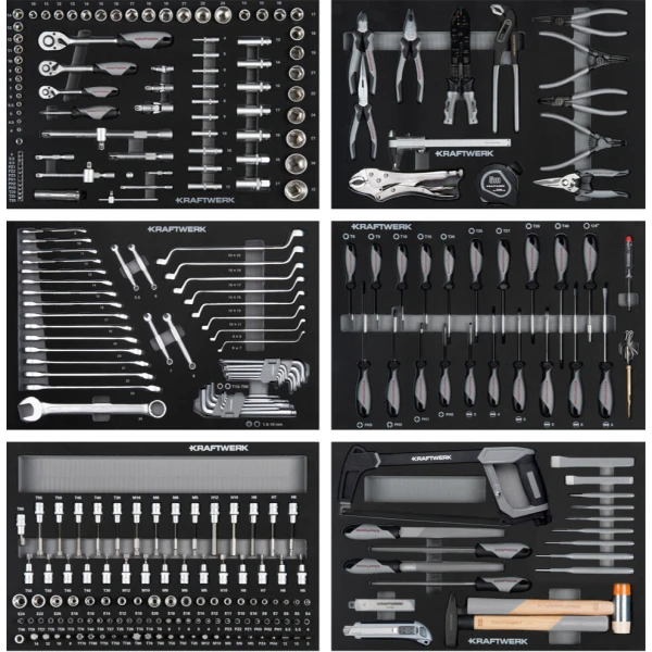 Servante d'Atelier LT700 - 7 Tiroirs équipés de 301 Outils KRAFTWERK - 102.107.204