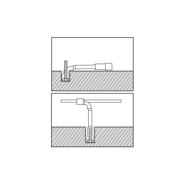Clé à pipe débouchée 6x6 pans métrique King Tony