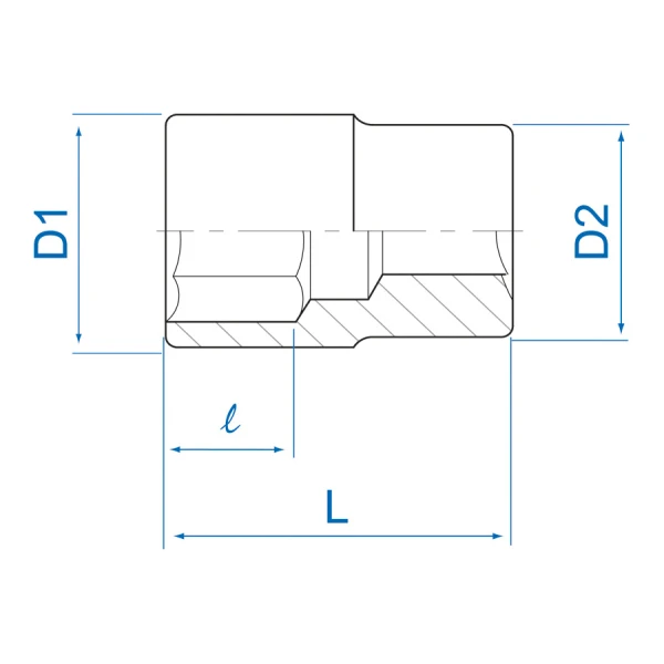 Douille standard métrique 6 pans 1/4" King Tony