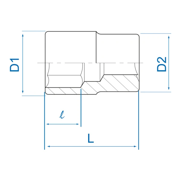 Douille standard en pouces 6 pans 1/4" King Tony
