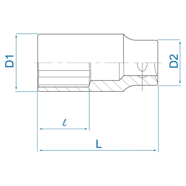 Douille longue métrique 6 pans 3/8" King Tony