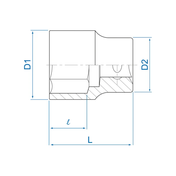 Douille standard en pouces 6 pans 1/2" King Tony