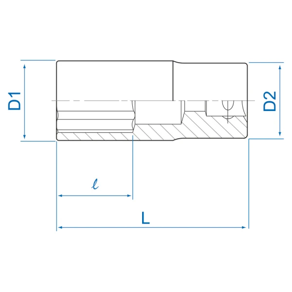 Douille longue métrique 6 pans 3/4" King Tony