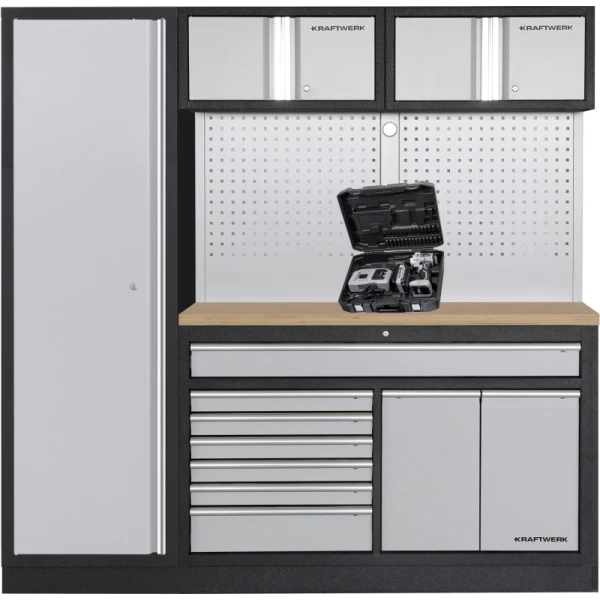 Mobilier d'atelier 3 éléments MOBILIO Combi Large / Visseuse OFFERTE Kraftwerk - 3964K-H1W2-K2