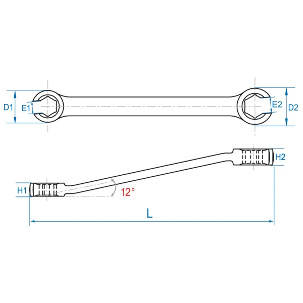 Clé à tuyauter métrique 6 pans