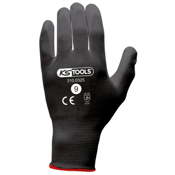 12 Paires Gants microfibres noirs KS TOOLS