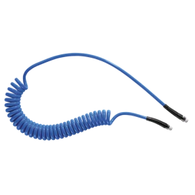 Tuyau spiralé polyuréthane équipé de raccords mâles fixe et rotatif Prevost - PUS