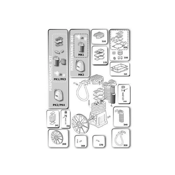 Kit piston HP pour B5900 ABAC - 2236112802