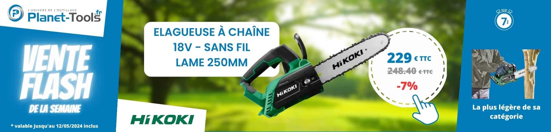 Promotion Elagueuse à chaîne 18V - Sans fil - Lame 250mm
HIKOKI