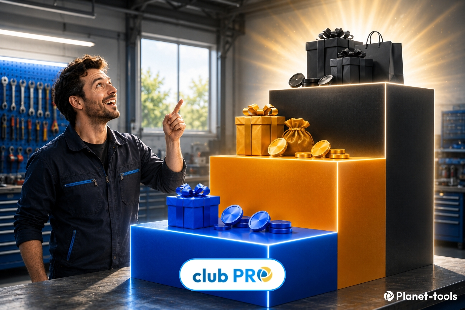 Représentation des paliers du club PRO de Planet Tools