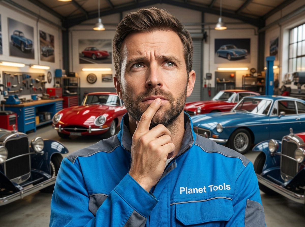 Un mécanicien Planet Tools dans son atelier